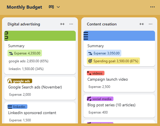 Colorful Budget screenshot